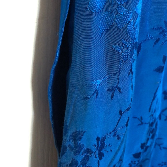 Zara: Asian Print Silk Royal Blue Romper - Picture 5 of 7